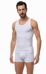 Minerva Sporties Ανδρικές Φανέλες Αμάνικες σε Λευκό  2Pack