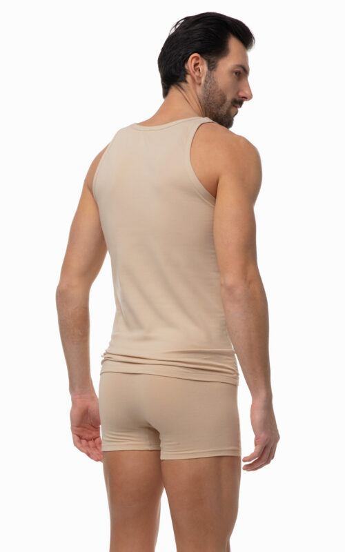 Minerva Sporties Ανδρικές Φανέλες Αμάνικες σε Μπεζ 2Pack - Image 2