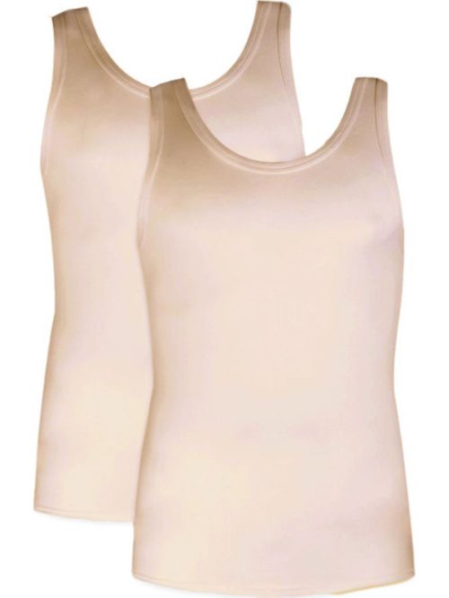 Minerva Sporties Ανδρικές Φανέλες Αμάνικες σε Μπεζ 2Pack - Image 3