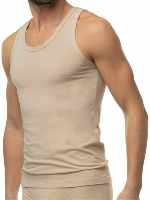 Minerva Sporties Ανδρικές Φανέλες Αμάνικες σε Μπεζ 2Pack - Image 4
