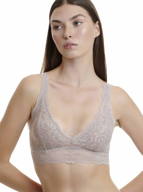 Walk Μπεζ Γυναικείο Bralette με Δαντέλα