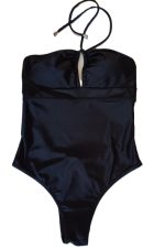 SBS Μαύρο Brazil Ολόσωμο Strapless Μαγιό με Κούμπωμα στην Πλάτη Cup B