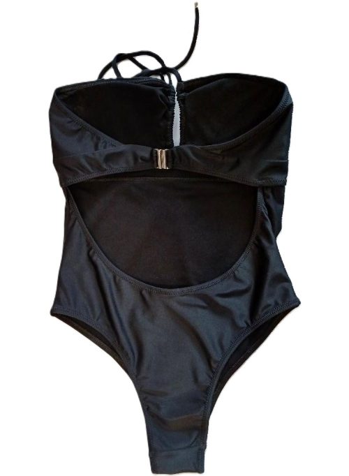 SBS Μαύρο Brazil Ολόσωμο Strapless Μαγιό με Κούμπωμα στην Πλάτη Cup B - Image 2