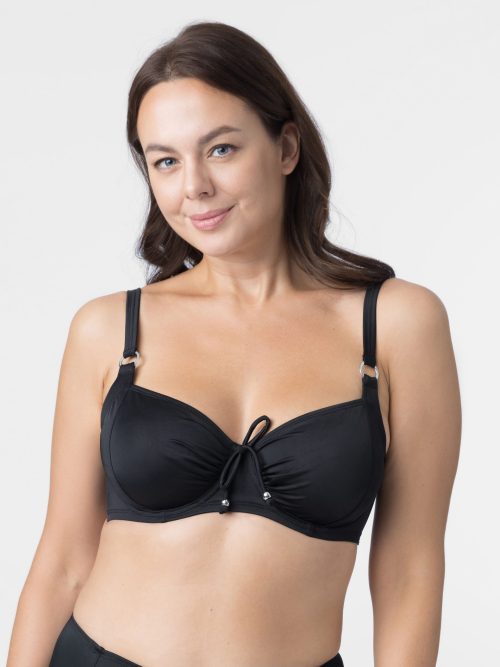 Dorina Fiji Μαύρο Bikini Top χωρίς Ενίσχυση με Μπανέλα - Image 2