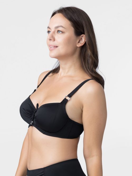 Dorina Fiji Μαύρο Bikini Top χωρίς Ενίσχυση με Μπανέλα - Image 3