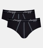 Sloggi Start Midi Μαύρα Ανδρικά Σλιπ 2Pack