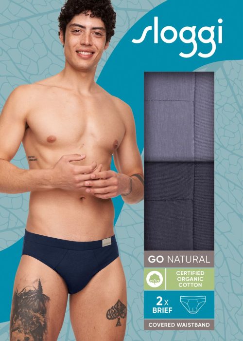 Sloggi Men Go Natural Brief Ανδρικό Βαμβακερό Σλιπ 2 TMX Μωβ/Λεβάντα - Image 5