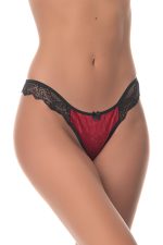 Milena by Paris Ruby Red G-String Βελούδο με Δαντέλα