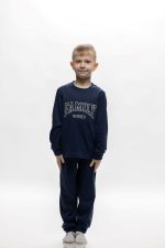 Galaxy Family Μπλε Μαρέν Βαμβακερή Χειμερινή Παιδική Πυτζάμα