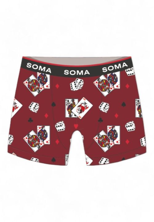 SOMA Ανδρικό Σετ Boxer και Κάλτσες Dice Dark Red - Image 2