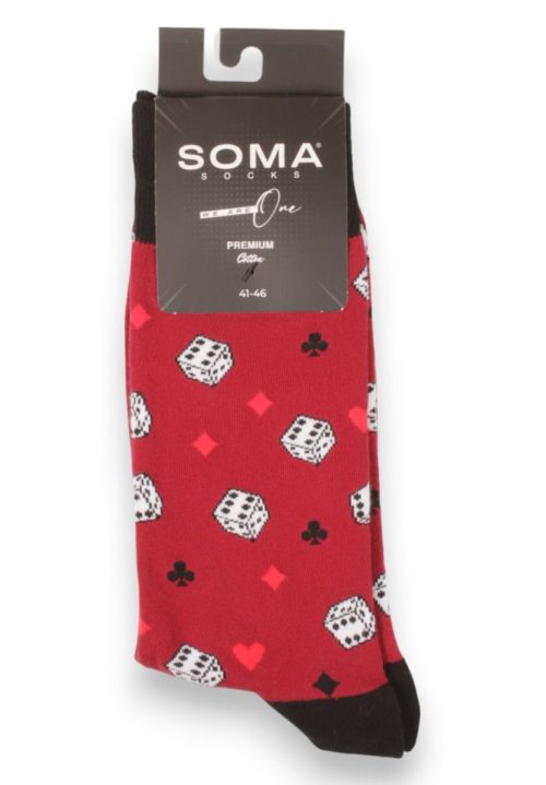 SOMA Ανδρικό Σετ Boxer και Κάλτσες Dice Dark Red - Image 5