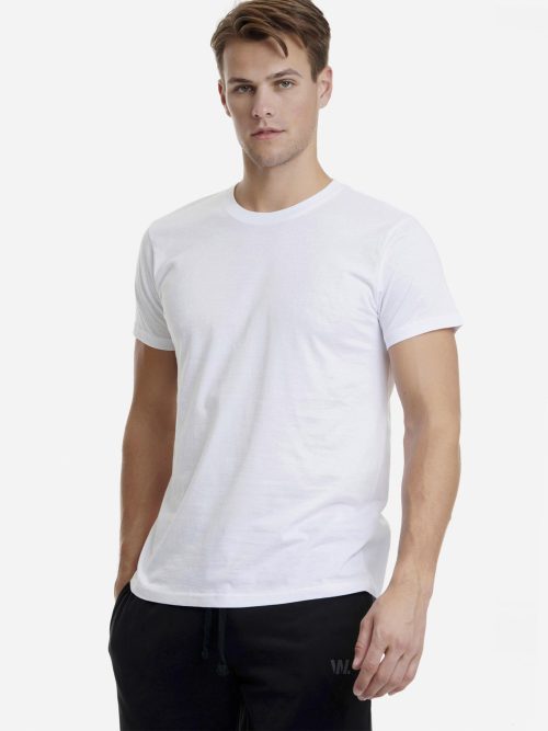 Walk Λευκό Ανδρικό Βαμβακερό T-shirt με Κοντό Μανίκι