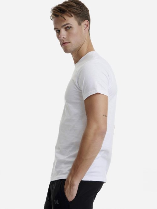 Walk Λευκό Ανδρικό Βαμβακερό T-shirt με Κοντό Μανίκι - Image 2