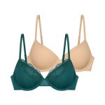 Dorina Sunniva Σουτιέν με Ελαφριά Ενίσχυση & Μπανέλες 2Pack Πράσινο/Μπεζ