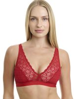 Walk Κόκκινο Bralette με Δαντέλα χωρίς Ενίσχυση