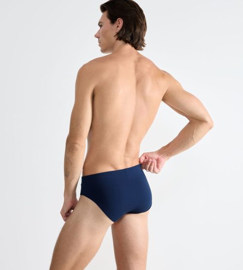 Sloggi Men Go Natural Brief Ανδρικό Βαμβακερό Σλιπ 2 TMX Γκρι/Μπλε - Image 4
