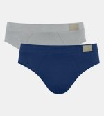 Sloggi Men Go Natural Brief Ανδρικό Βαμβακερό Σλιπ 2 TMX Γκρι/Μπλε