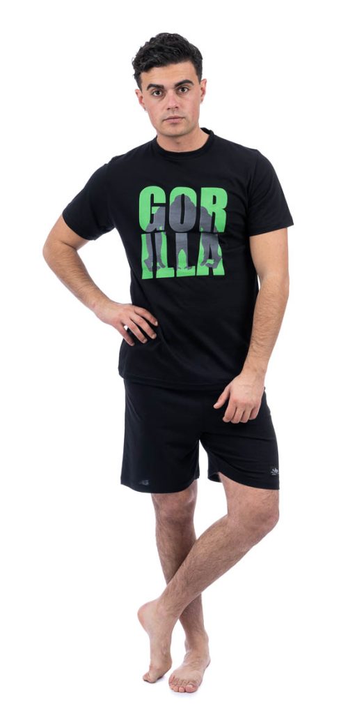 Sara Gorilla Μαύρη Ανδρική Βαμβακερή Πυτζάμα
