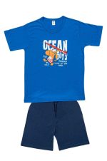 Nina Club Ocean Boys Μπλε Ανδρική Πυτζάμα Βαμβακερή
