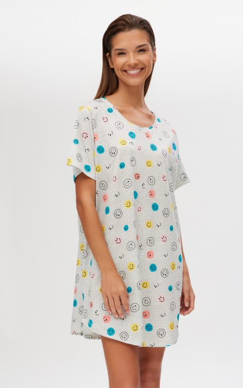 Minerva Smiles Γκρι Γυναικείο Boyfriend T-shirt Dress
