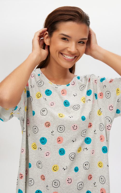 Minerva Smiles Γκρι Γυναικείο Boyfriend T-shirt Dress - Image 2