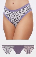 Minerva 3Pack Γυναικεία Βαμβακερά Εσώρουχα με Δαντέλα