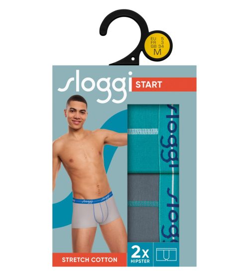 Sloggi Start Hipster Ανδρικά Μποξεράκια Μπλε/Πετρόλ 2Pack - Image 5