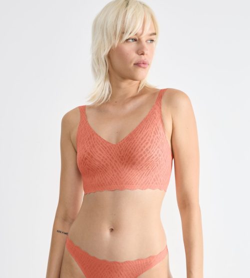Sloggi ZERO Feel Bliss Bralette Κοραλί Γυναικείο Μπουστάκι με Αφαιρούμενα Pads