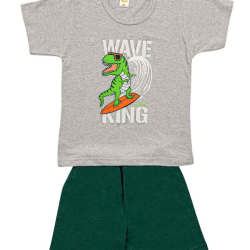 Nina Club Wave King Γκρι Παιδική Βαμβακερή Πύτζάμα