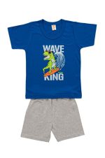 Nina Club Wave King Μπλε Παιδική Βαμβακερή Πύτζάμα