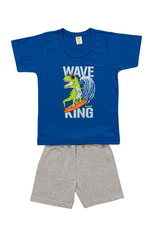 Nina Club Wave King Μπλε Παιδική Βαμβακερή Πύτζάμα