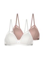 Dorina Lamina Bralette με Ελαφριά Ενίσχυση χωρίς Μπανέλες Μπεζ/Εκρού 2 τμχ.