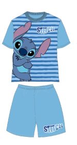 Disney Lilo and Stitch Μπλε Σετ Καλοκαιρινές Βαμβακερές Πυτζάμες