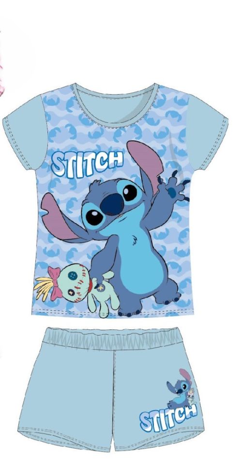 Disney Lilo and Stitch Σιέλ Σετ Καλοκαιρινές Βαμβακερές Πυτζάμες