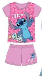Disney Lilo and Stitch Ροζ Σετ Καλοκαιρινές Βαμβακερές Πυτζάμες
