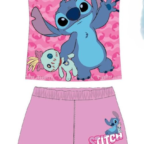 Disney Lilo and Stitch Ροζ Σετ Καλοκαιρινές Βαμβακερές Πυτζάμες