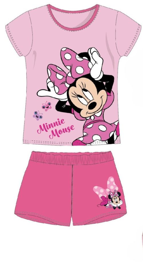 Disney Minnie Chic Ροζ Σετ Καλοκαιρινές Βαμβακερές Πυτζάμες