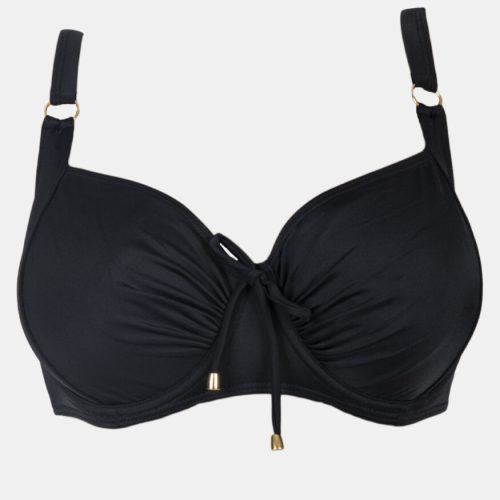 Rock Club Μαύρο Bikini Top με Μπανέλα χωρίς Ενίσχυση Cup E