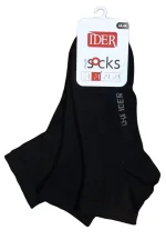 IDER Μαύρες Unisex Ημίκοντες Βαμβακερές Κάλτσες Αστραγάλου