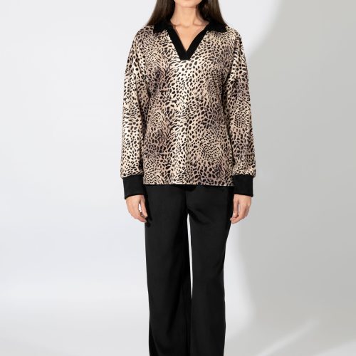 Harmony Leopard Βελούδινη Γυναικεία Πυτζάμα