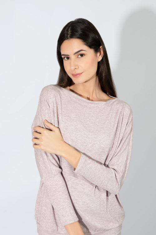 Harmony Μπεζ Viscose Γυναικεία Φούτερ Πυτζάμα - Image 2