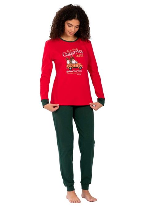 Nina Club Christmas Trees Γυναικεία Βαμβακερή Πύτζάμα - Image 2