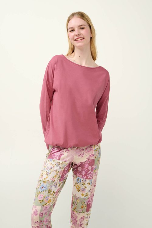 Vamp Pink Wood Γυναικεία Πυτζάμα Micromodal - Image 2