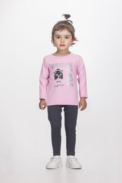Joyce Fashion Icon Ροζ Παιδικό Βαμβακερό Σετ