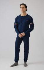 Minerva Bull Punto Di Roma Μαρέν Βαμβακερή Ανδρική Πυτζάμα με Πατιλέτα