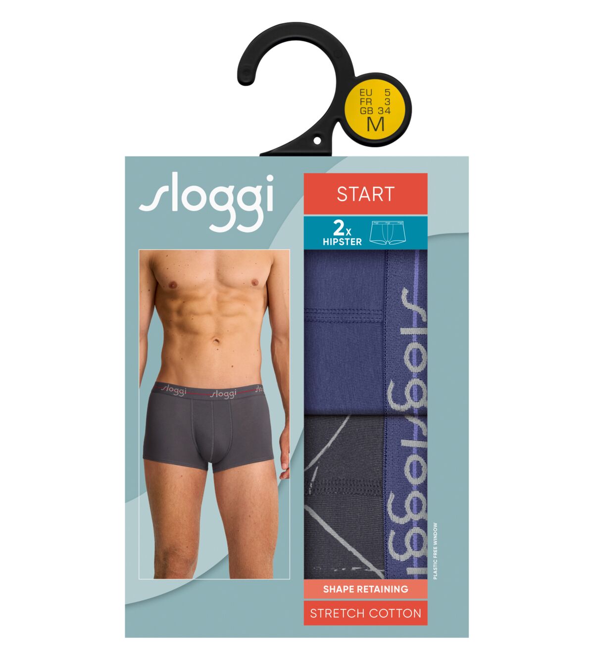 Sloggi Start Hipster Ανδρικά Μποξεράκια Μπλε/Μαρέν 2Pack - Image 2