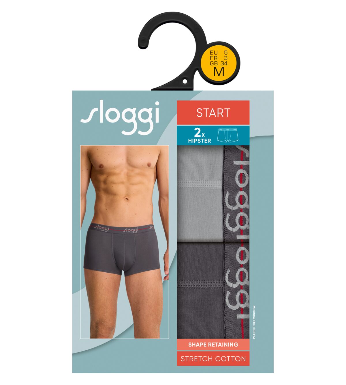 Sloggi Start Hipster Ανδρικά Μποξεράκια Γκρι/Ανθρακί 2Pack - Image 2