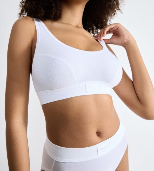 Sloggi Double Comfort Βαμβακερό Γυναικείο Μπουστάκι Λευκό - Image 3