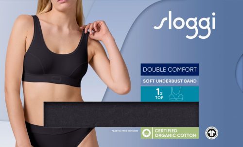 Sloggi Double Comfort Βαμβακερό Γυναικείο Μπουστάκι Μαύρο - Image 4