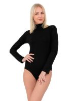 Nina Club Micromodal Μαύρο Γυναικείο Κορμάκι με Μακρύ Μανίκι & Ζιβάγκο